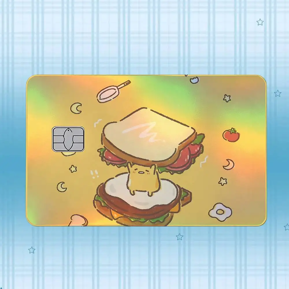 G-Gudetama Laser-Hologramm-Karten-Skin-Aufkleber für Kredit- und Debitkarten – 4 Stück/Set, wasserfester, kratzfester Schutz – Detail 21