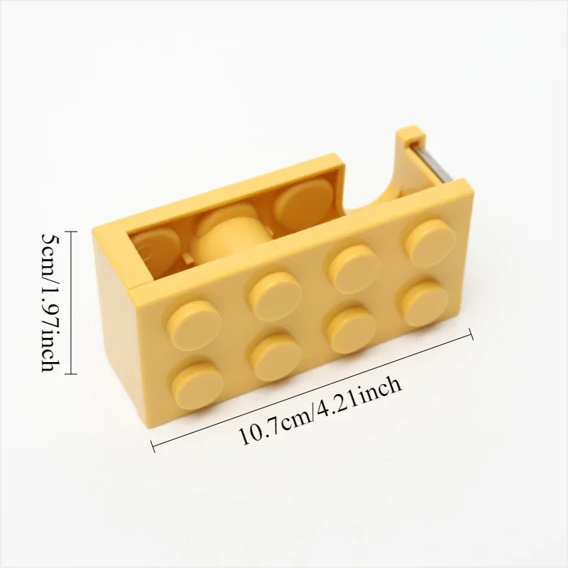 Block Shape Tape Cutter Clear Tape Holder Wenchuang Tape Organizer Cheese Color Handbook/Office/Student Supplies Office Storage