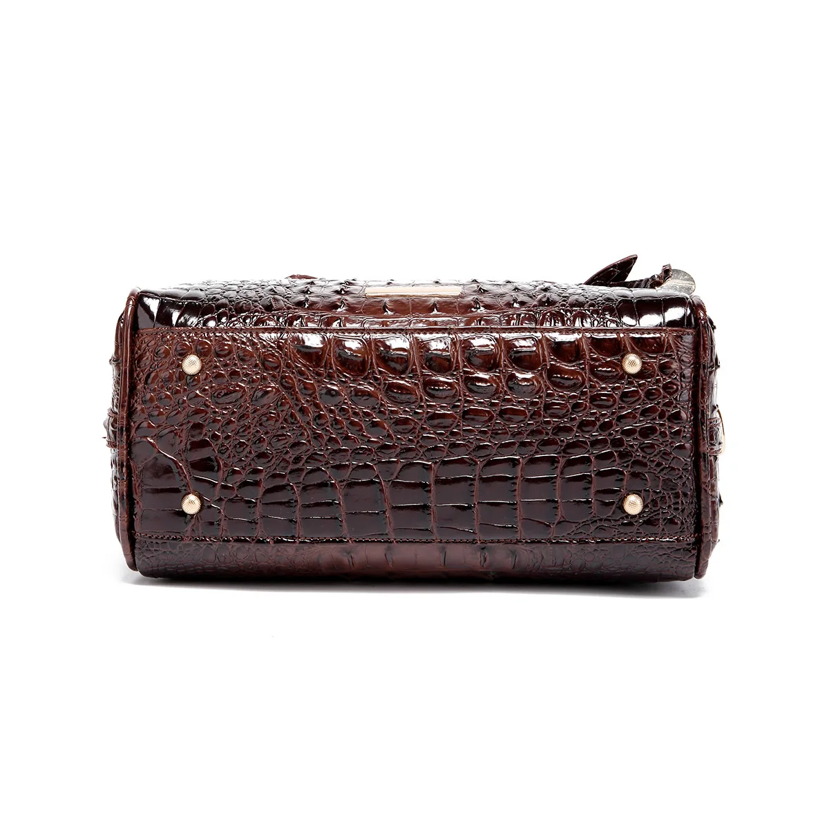 Ombre Crocodile Embossed Boston Handbag Classic Style Crossbody Bag Women's Leather Satchel Purse