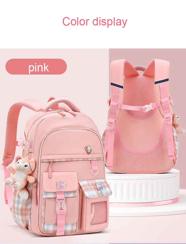 Amiqi mochila escolar infantil para meninas, acessórios de brinquedo, mochila fashion para crianças pequenas, bolsa escolar personalizada para