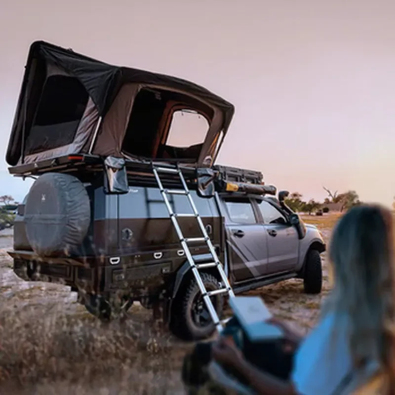 Camping Aluminum Shell Roof Tent Four-Season Waterproof Foldable Portable Off-Road Vehicles Self-Driving Tours Person Oxford
