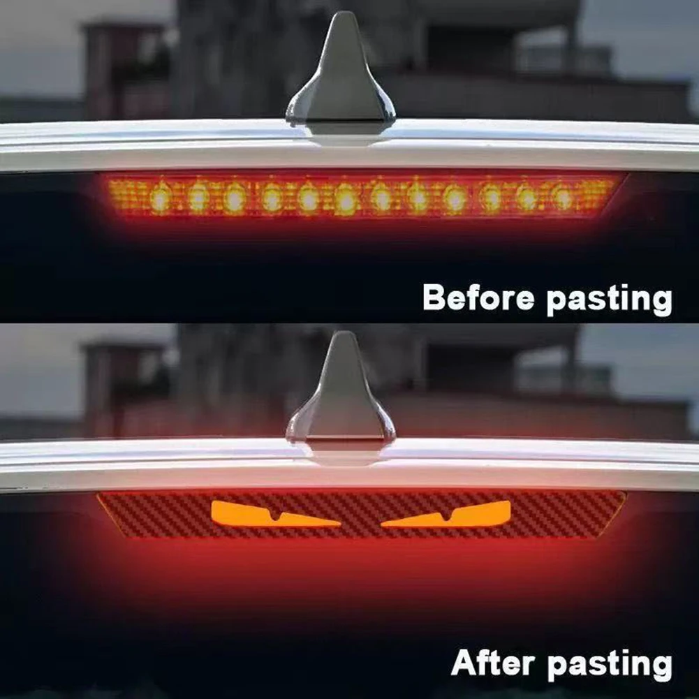 1 Pack      Car Sticker Taillight Brake Lights Lamp Protector Brake Tail Light Sticker Devil Eyes For Car Brake Light Window PVC