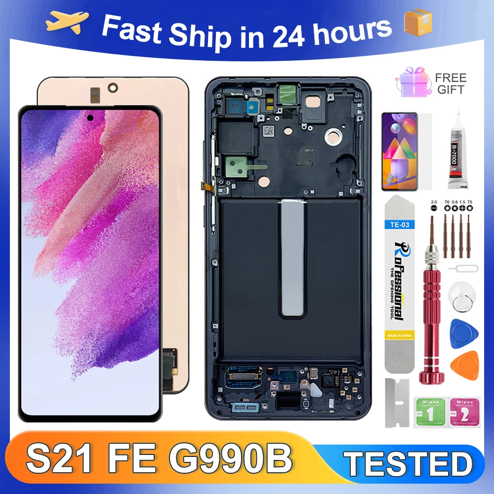 

S21 FE 5G 6.4''For Samsung For S21FE 5G G990B G990U G990W G990E LCD Display Touch Screen Digitizer Assembly Replacement