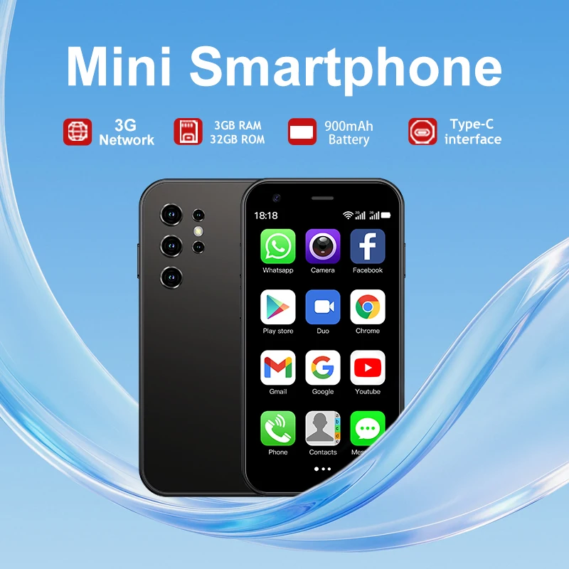 Soyes Mini-24 3-inch mini smartphone, dual SIM dual standby 3G network, 3GB+32GB, lightweight backup Android phone, small phone