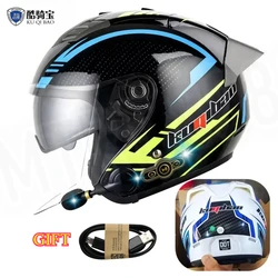 HOT DOT Approved Open Face 3/4 Motorcycle Helmet with Build-In Bluetooth Headset Earphone and Detachable Liner for honda
