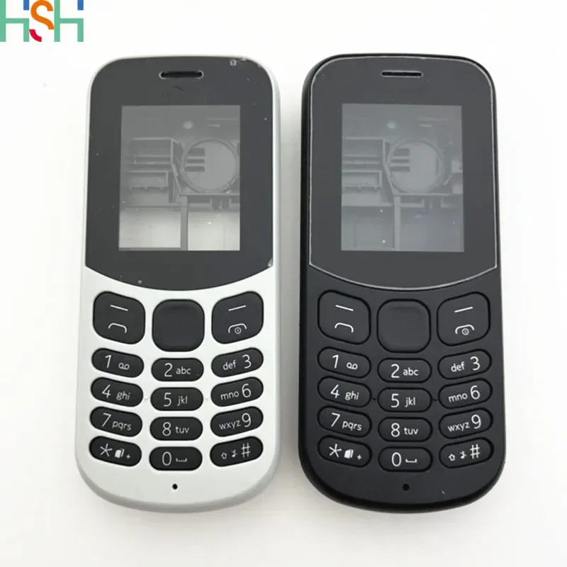 New For Nokia 130 2017 TA-1017 Full Complete Mobile Phone Housing Facing Case+battery Back door +English Keyboard