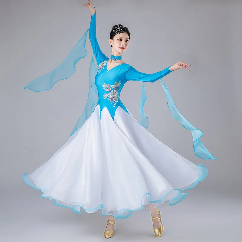 

Ballroom Dance Competition Dress National Standard Dance Performance Costumes 2026 New Waltz Dress Elegant Ballroom Dance Dress