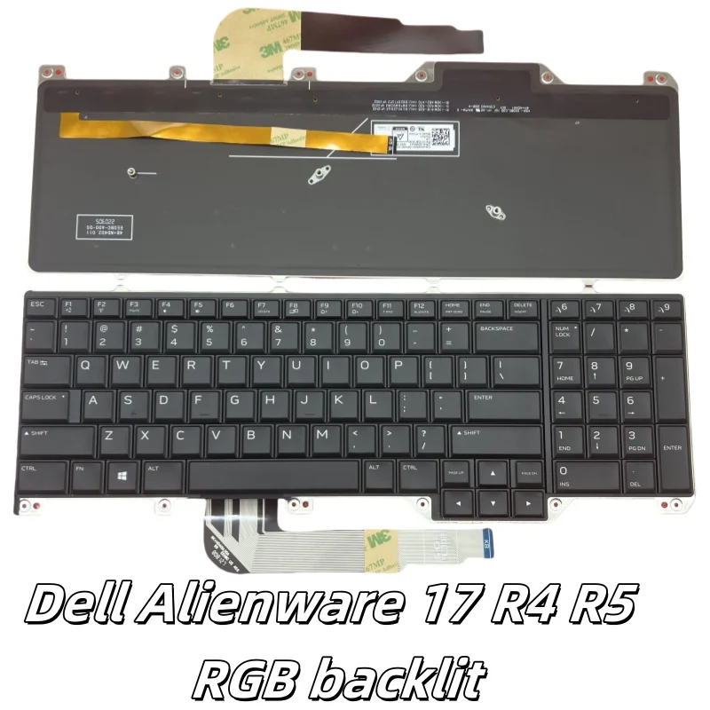 

100% New US English for Dell Alienware 17 R4 R5 P31E Laptop Keyboard Backlit NSK-EE0BC PK131QB1A01 CF2YW 0CF2YW 00WN4Y