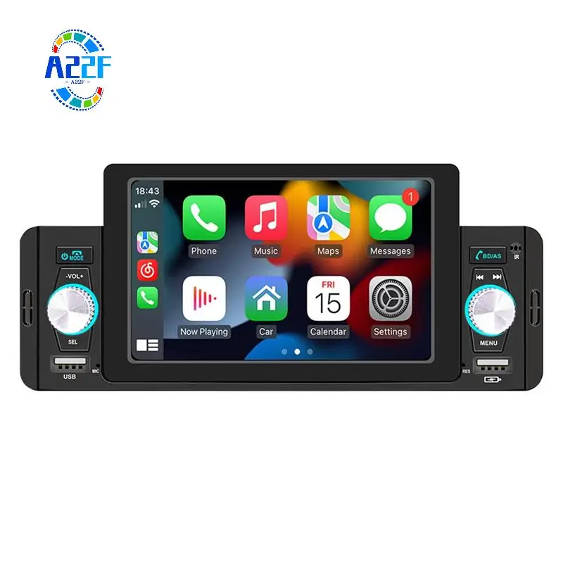 

A22F-4-Channel 60W Wireless Car Radio Car MP5 Player Bluetooth 5.1 Radio Multimedia Player With 5-Inch Screen For Car Replacemen