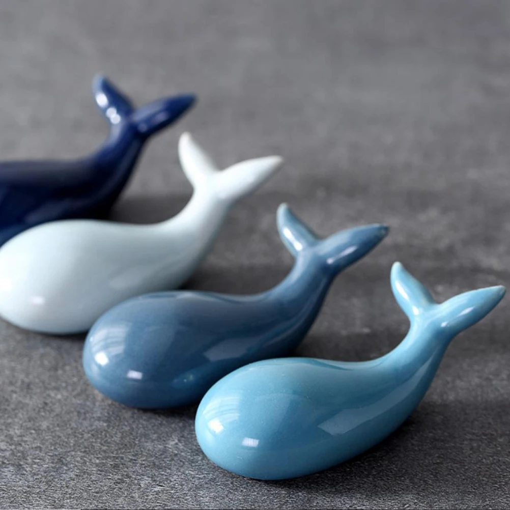

2Pcs Ceramic Whale Chopsticks Rest Holder Cute Tableware Set for Fork Spoon Knives Easy Clean Dishwasher Safe Navy Blue