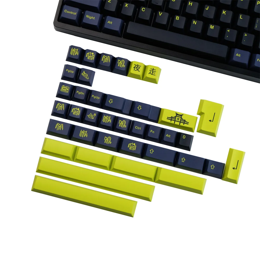 Klawiatura mechaniczna PBT Keycap profil wiśniowy GMK klawisze nocne ISO wprowadź 2U 2,25u 2,75u 3U 6,25u 7U klawisze spacji