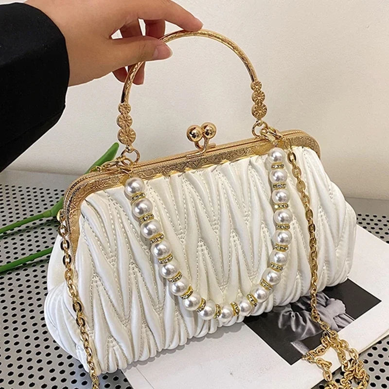 PU Leather Women Evening Bag Chain Shoulder Messenger Bag Shell Clip Designer Handbag Fashion Purse Party Wedding Clutch C592