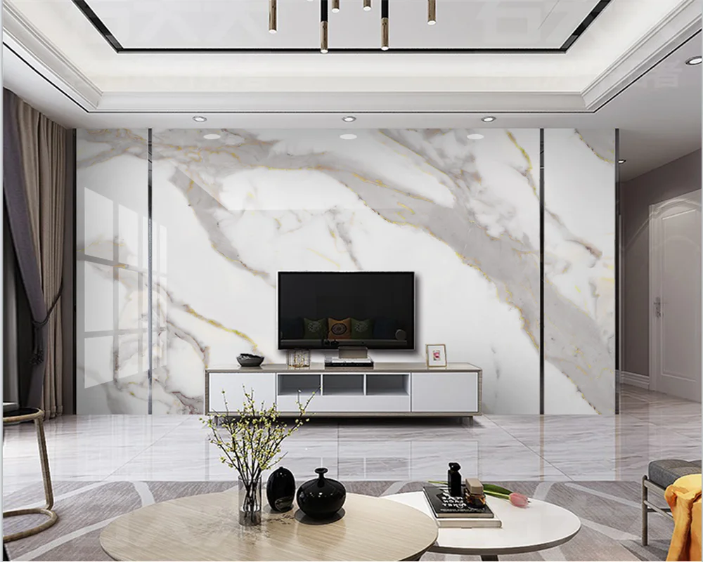

beibehang Customized papel de parede 3d new modern light luxury jazz white slab marble texture mural background wallpaper