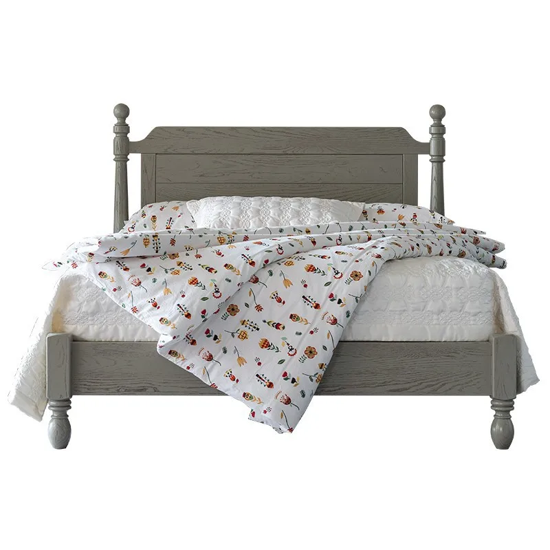 

American retro solid wood bed household 1.5 high-end ash wood simple French, retro double bed 2 meters