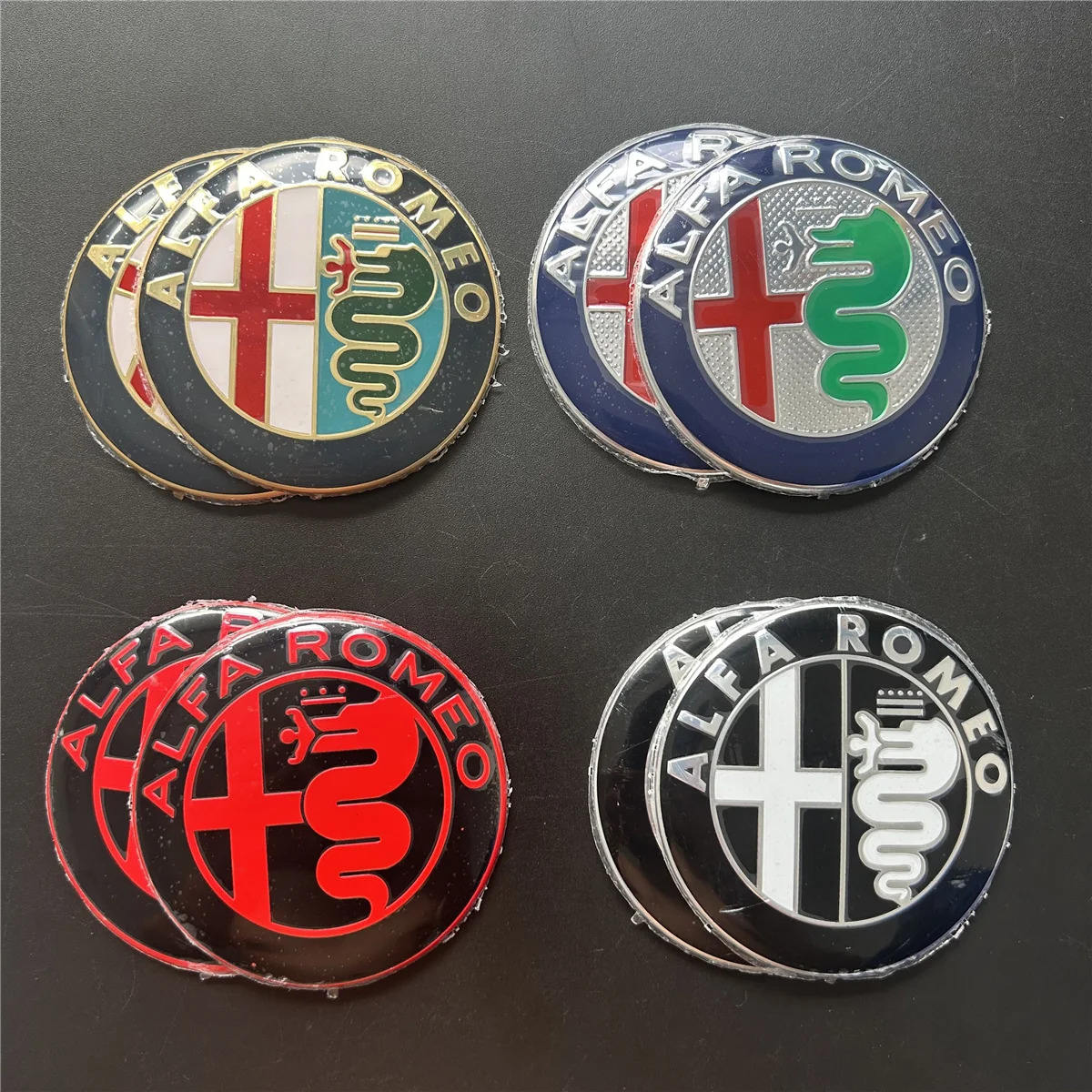 2 Stks/set Alfa Romeo Logo Sticker Badge Voor Auto Voertuig Auto Decoratie Auto Motorkap Kofferbak 74 Mm Zilver