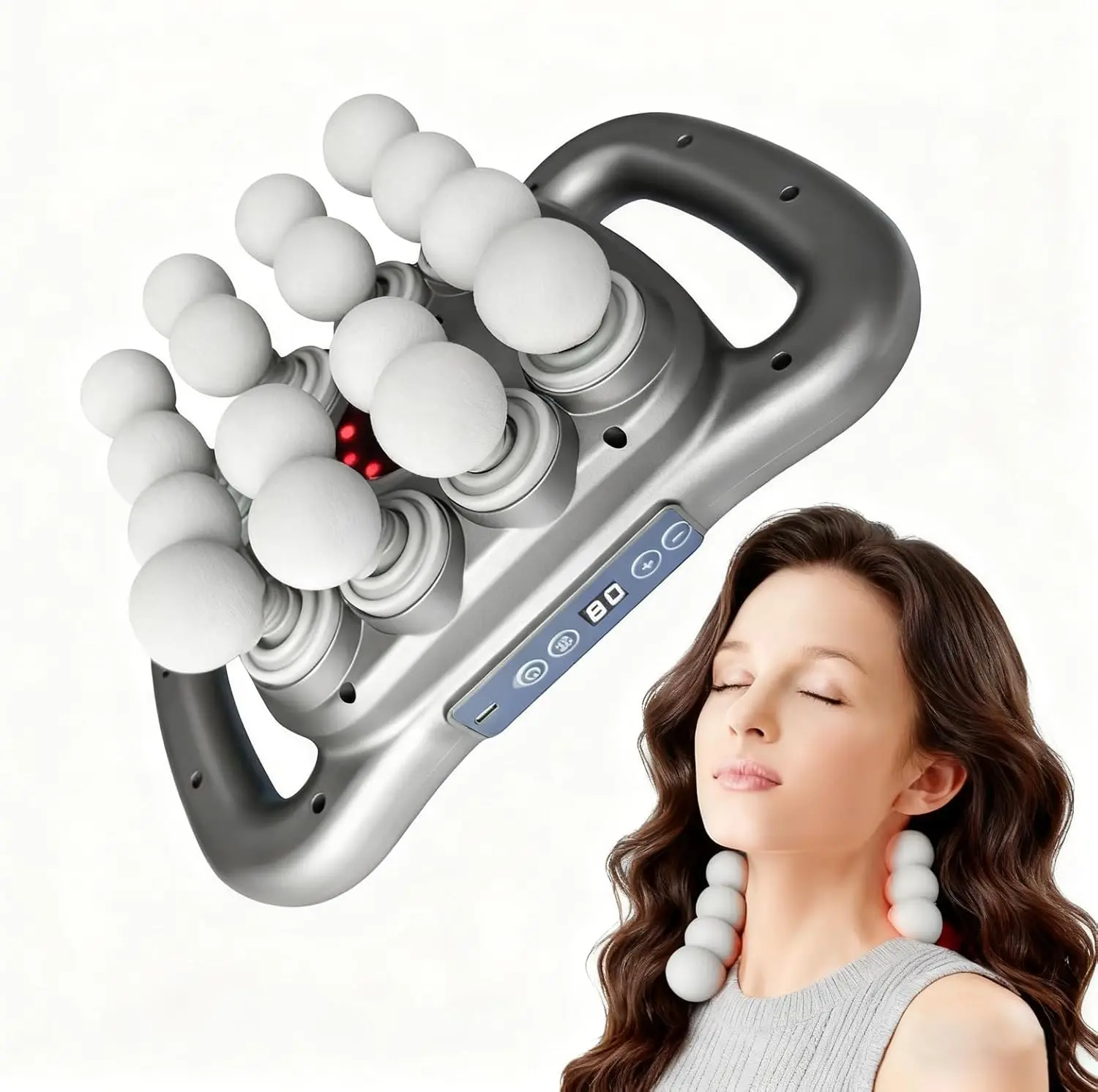 

Deep Tissue Massage Gun with 16 Heads, 9 Speeds & Modes, High Power Percussion for Full Body Relief and Muscle Recovery