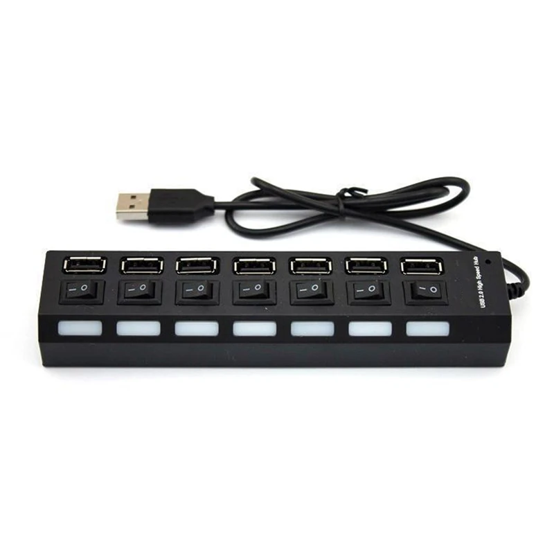 USB ハブ エクステンダー 7 ポート ドッキング ステーション 5 個 7 ポート ハブ ブラック アンドホワイト Withswitch ライト ハブ