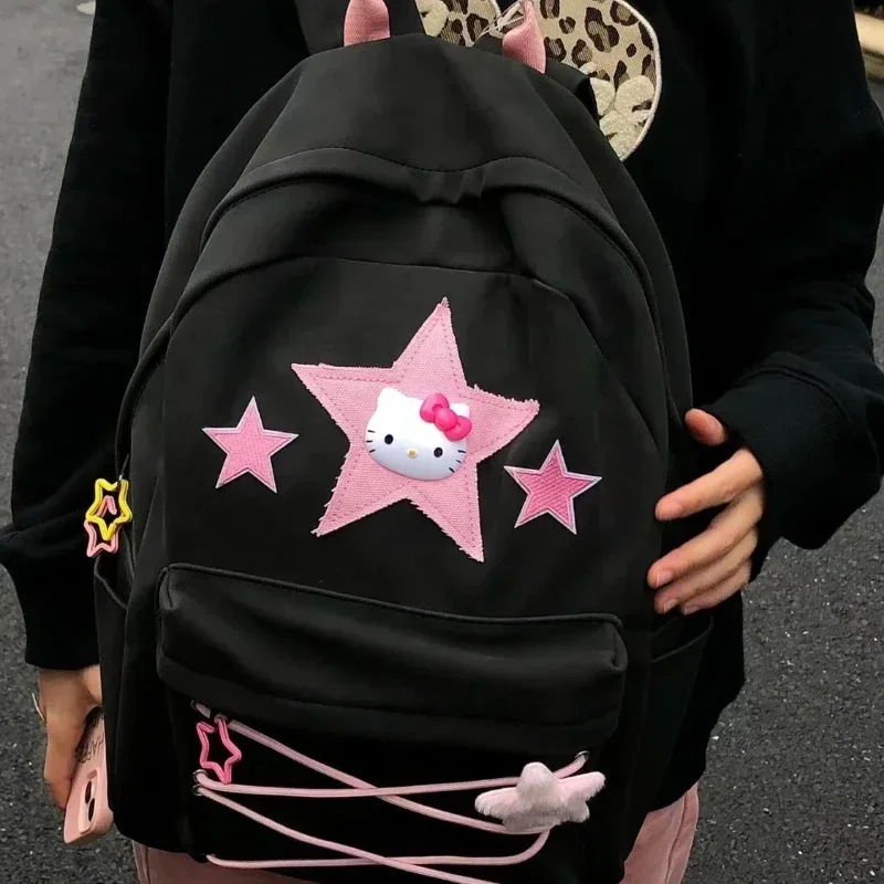 2023 New Kawaii Hello Kitty Y2K Backpacks Strap Backpack Abi Large Capacity Schoolbag Mochila Infantil Escolar Student Girls