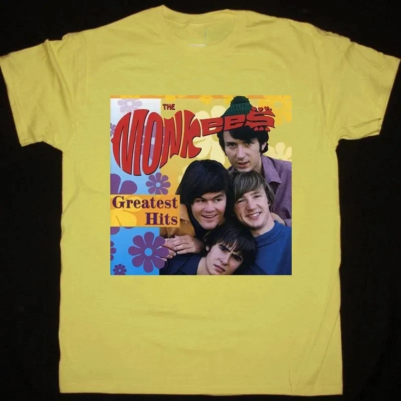 The Monkees Band Greatest Hits Heavy Cotton Yellow T Shirt S-5XL EN894