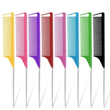 Peigne à cheveux professionnel à queue pointue, brosse antistatique pour teinture des cheveux, peigne à aiguille en acier pour barbier, accessoires pour Salon de coiffure, 1 pièce