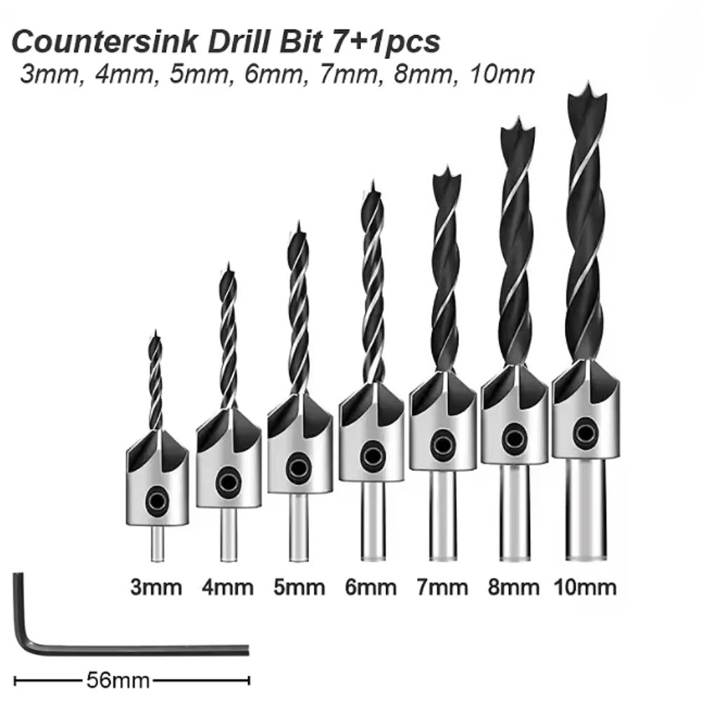 غاطسة مجموعة لقمة مثقاب عالية السرعة الصلب للخشب الشطب مملة أداة نجارة النجارة مخرطة كونتربور الطيار ثقب قطع
