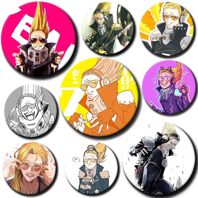

58mm Cartoon Character Present Mic Soft Button Pin Hero Anime Brooch Creative Badge for Backpack Clothes Decoration Gift