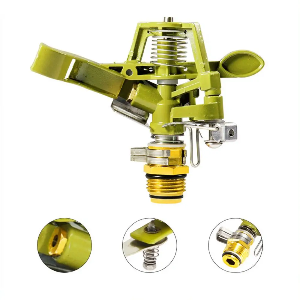 Automatic 360 Degree Lawn Sprinkler Garden Watering Nozzle Durable Zinc Alloy Adjustable Irrigation Head For Yard Turf