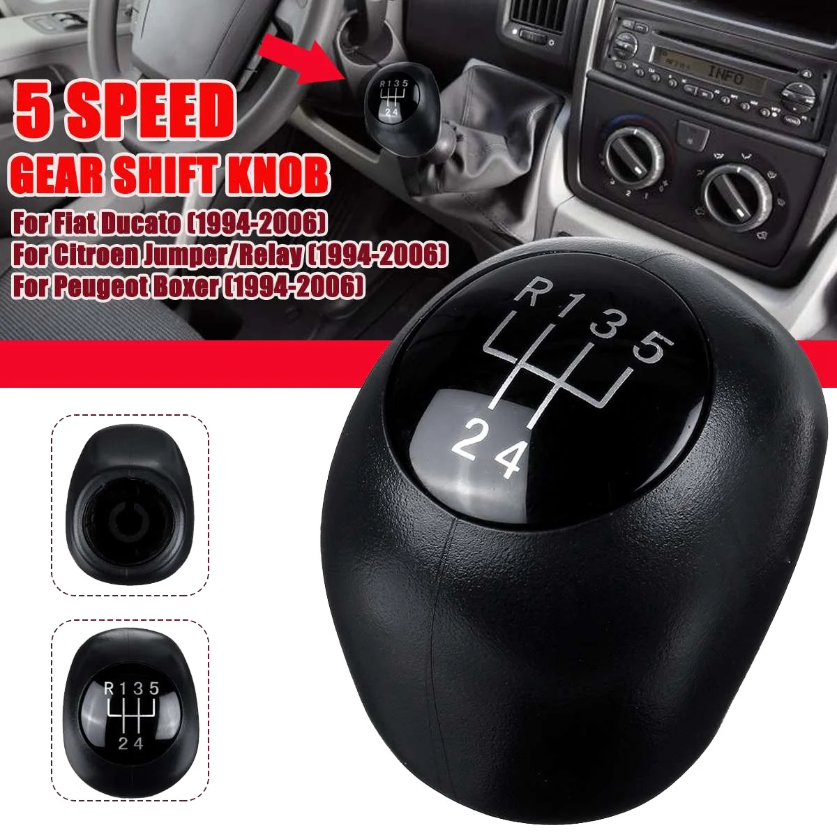 5 Speed Manual Car Gear Shift Knob Handball for Fiat Ducato Citroen Jumper/Relay Peugeot Boxer 1994-2006 735316072