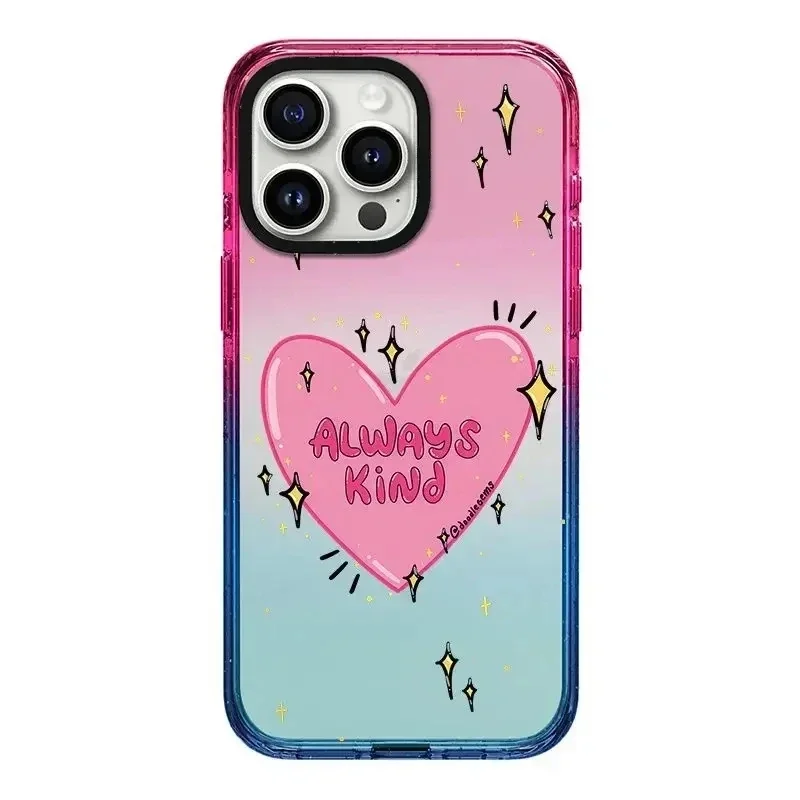 

Cartoon Heart 2.0 Acrylic Colorful Border iPhone 11 12 13 15 14 Pro Max Protective Case, Fits iPhone 15 Pro Max