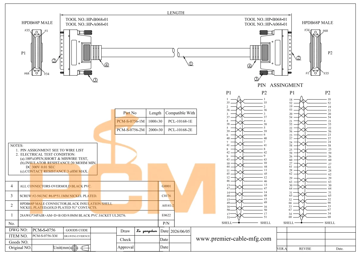 HPDB68-Kabel Kompatibel mit Advantech PCL-10168 68-Pin-SCSI-Kabel Datenerfassungskartenkabel für Industrieautomation – Detail 3