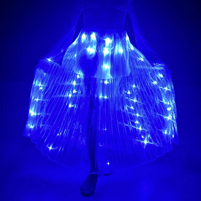 Traje de danza del vientre LED para mujer, ropa iluminada para fiesta, falda larga, vestido de boda, puesta en escena, club nocturno, Ropa de baile LED Tron