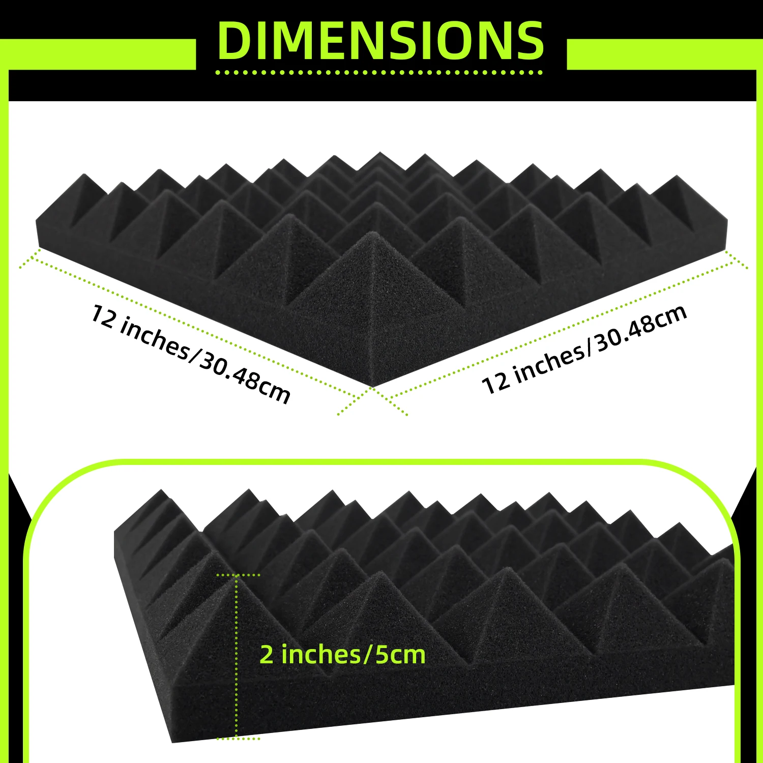 Acoustic Panels 50 Pack Soundproof Wall Panels 25kg/m³ Studio Sound Absorbing Material Acoustic Foam Home Decoration Studio