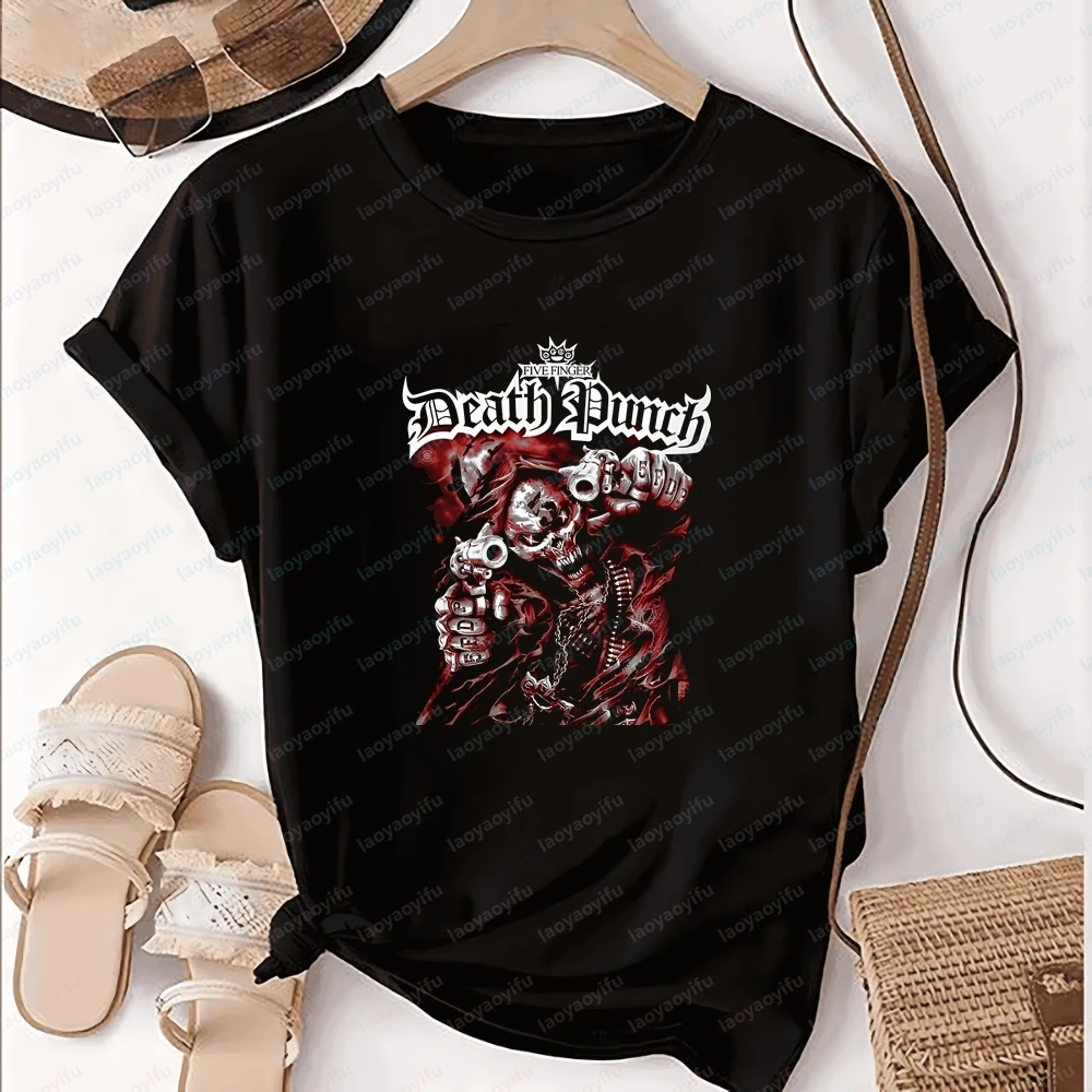 New Tops and T-shirts: Five Finger Death Punch Summer Short-sleeved Men's and Women's Shirts - Comfortable T-shirts