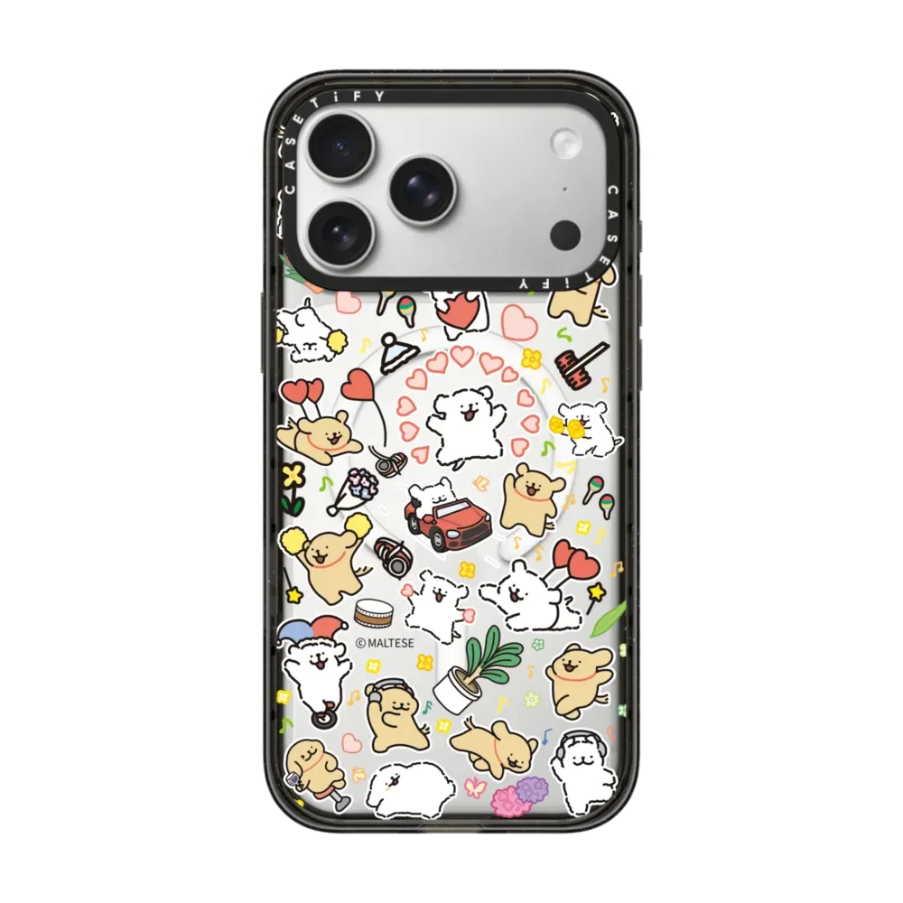 CASETiFY MAltese Line Dog Art Cute Series Magnetic Drop-proof Case for iPhone 13 14 15 16 17 Pro Max Air Plus Protect Cover view 4