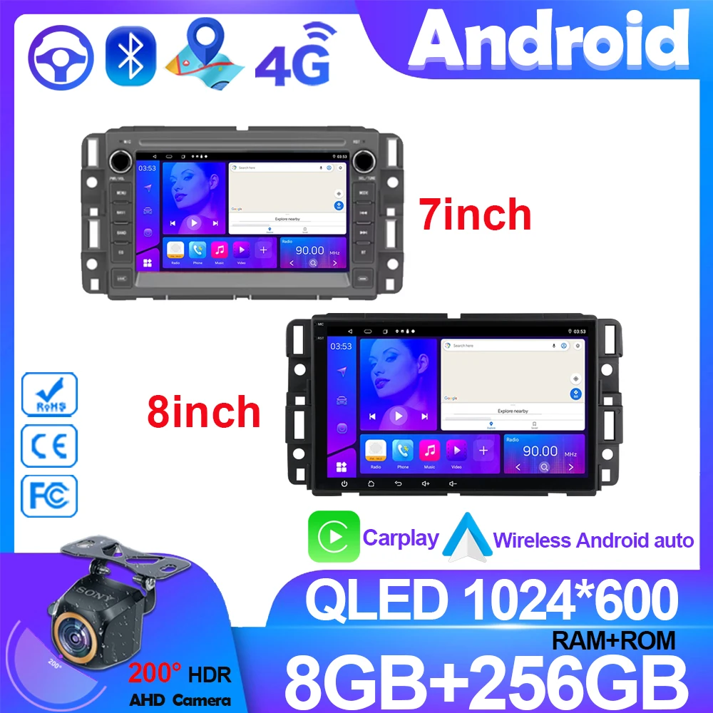 Car Radio Carplay Android Player For Chevrolet Silverado Impala GMC Yukon Acadia Sierra Navigation GPS 5G Wifi Video No 2din DVD