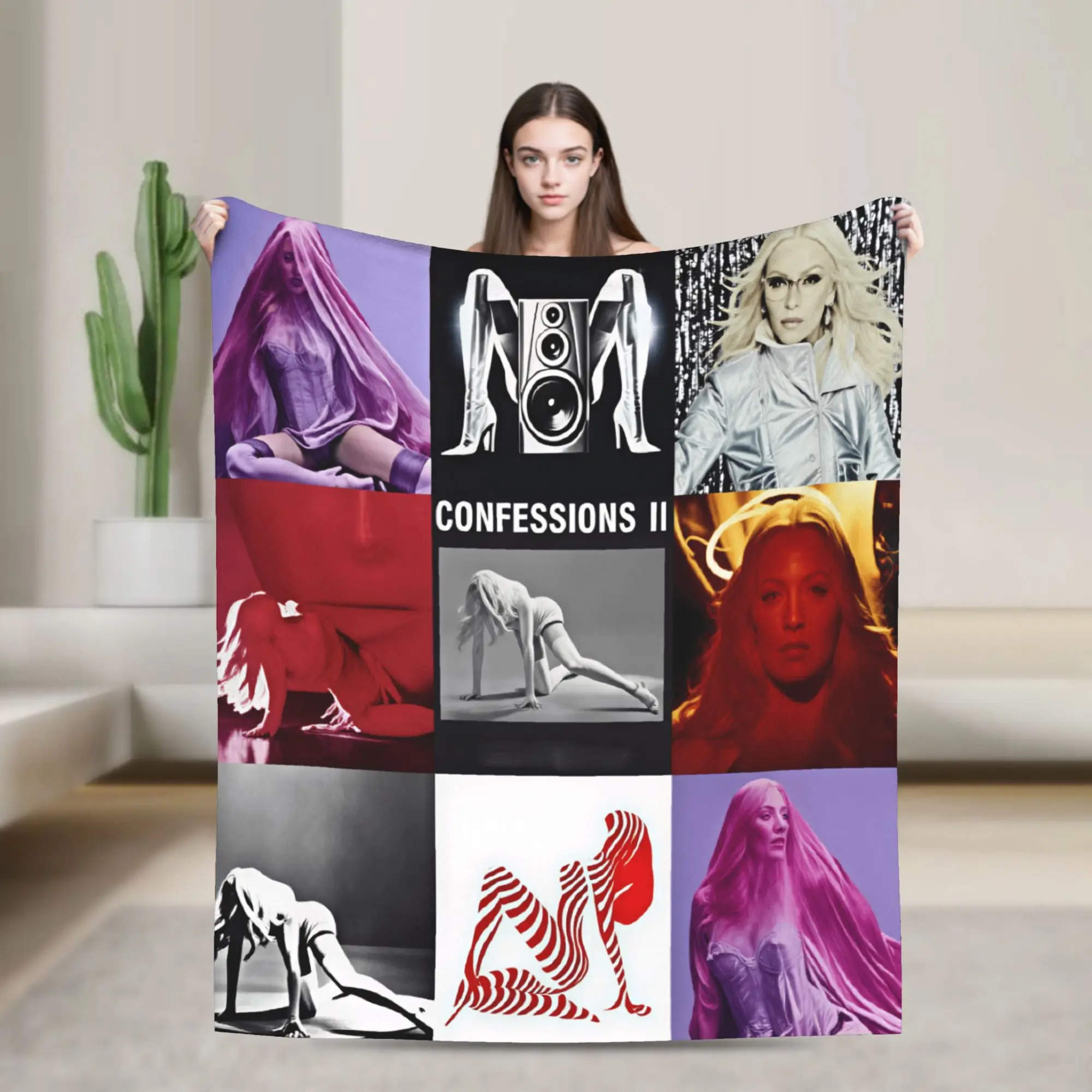 Soft Blanket Travel Singer Madonnas CONFESSIONS II Album Tour 2026 Throw Blanket Trend  Bedspread For Sofa Home