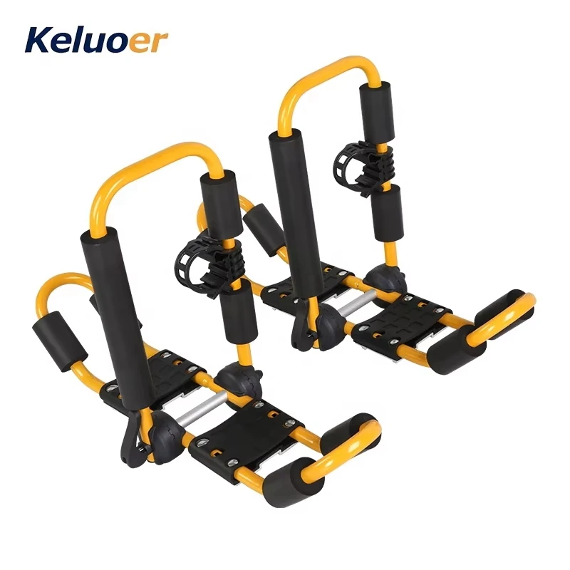 Deluxe Aluminum Kayak Carrier Boat Canoe Surf Ski Snowboard Roof Top Mounted Rack