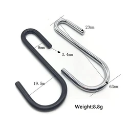 10PCS S-Shape Hooks Kitchen Bathroom Stainless Steel Multifunctional Hanging Rack Clothes Bag Towels Plants Hanger Storage Hold