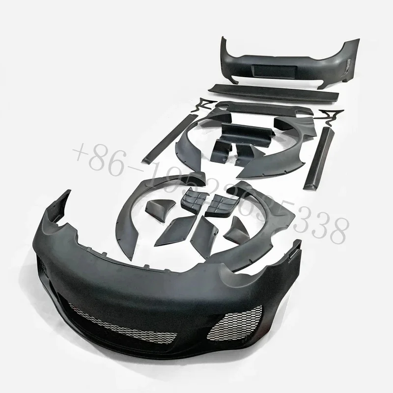 for 911 997 LB Style Full Wide Body Bumper Trunk Spoiler FRP Semi Finish Includes Fender/Side Skirt Replacement