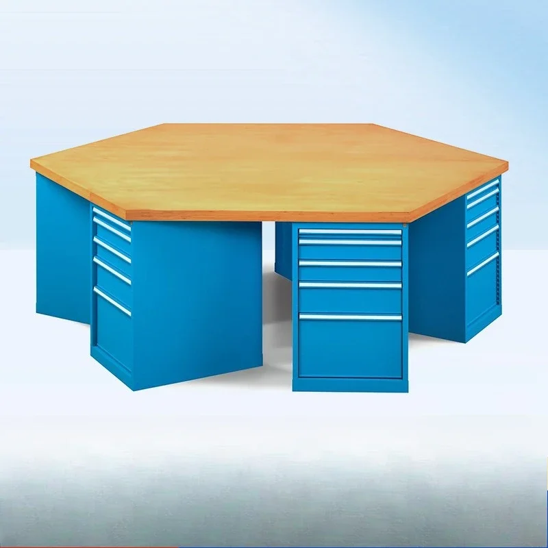 Hex workbench maintenance and assembly bench, fitter workbench, vise training bench, functional tower