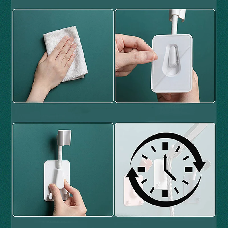 360° Rotation Shower Head Holder Adjustable Self-Adhesive Bracket Wall Mount Hooks SPA Bathroom Universal Storage Stand Tools