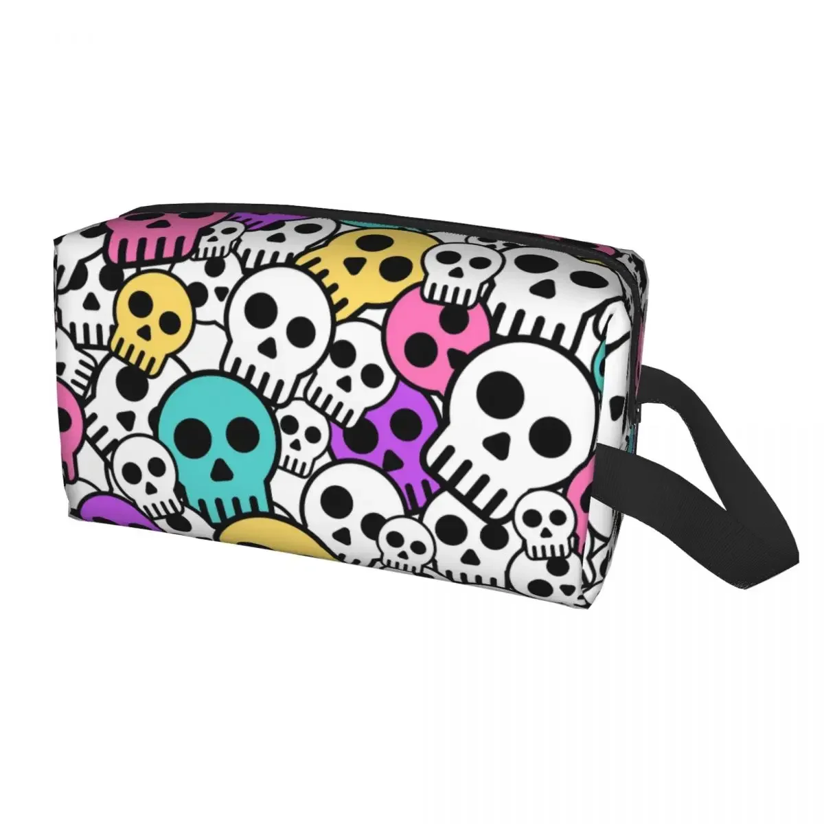

Custom Kawaii Horror Skull Print Travel Toiletry Bag Women Skeleton Death Cosmetic Makeup Organizer Beauty Storage Dopp Kit