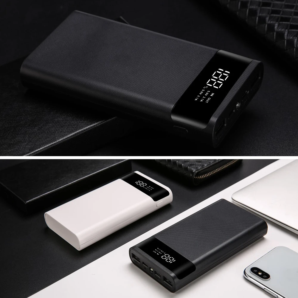 Dual USB Micro Type-C 6*18650 Power Bank Case External 5V Whthout Battery Charge Storage Box Shell For Charging Mobile Phones