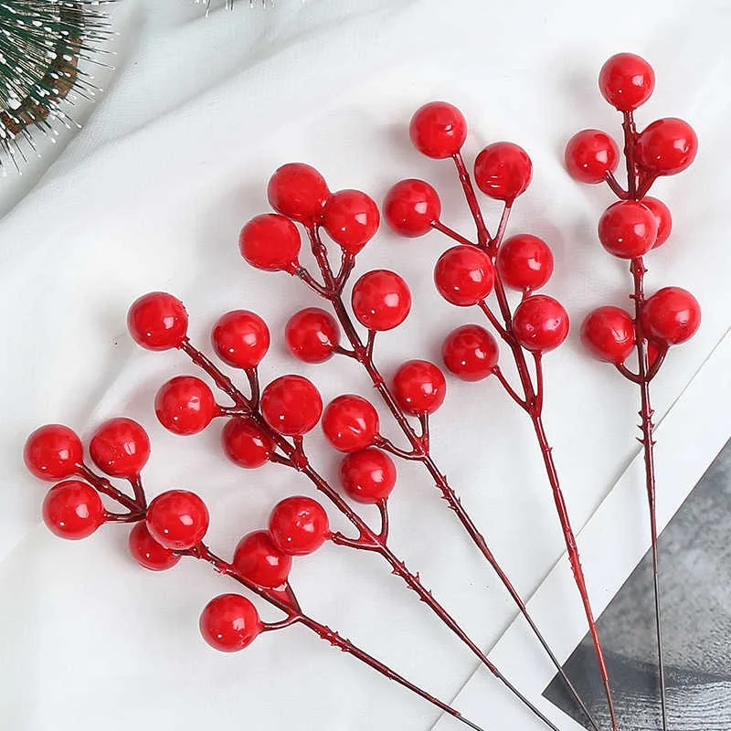 7 Head Artificial Red Berries Stems Christmas Fake Holly Berry Flowers for Xmas Tree Ornaments DIY Wreath Party Decor Wholesale - Image 6