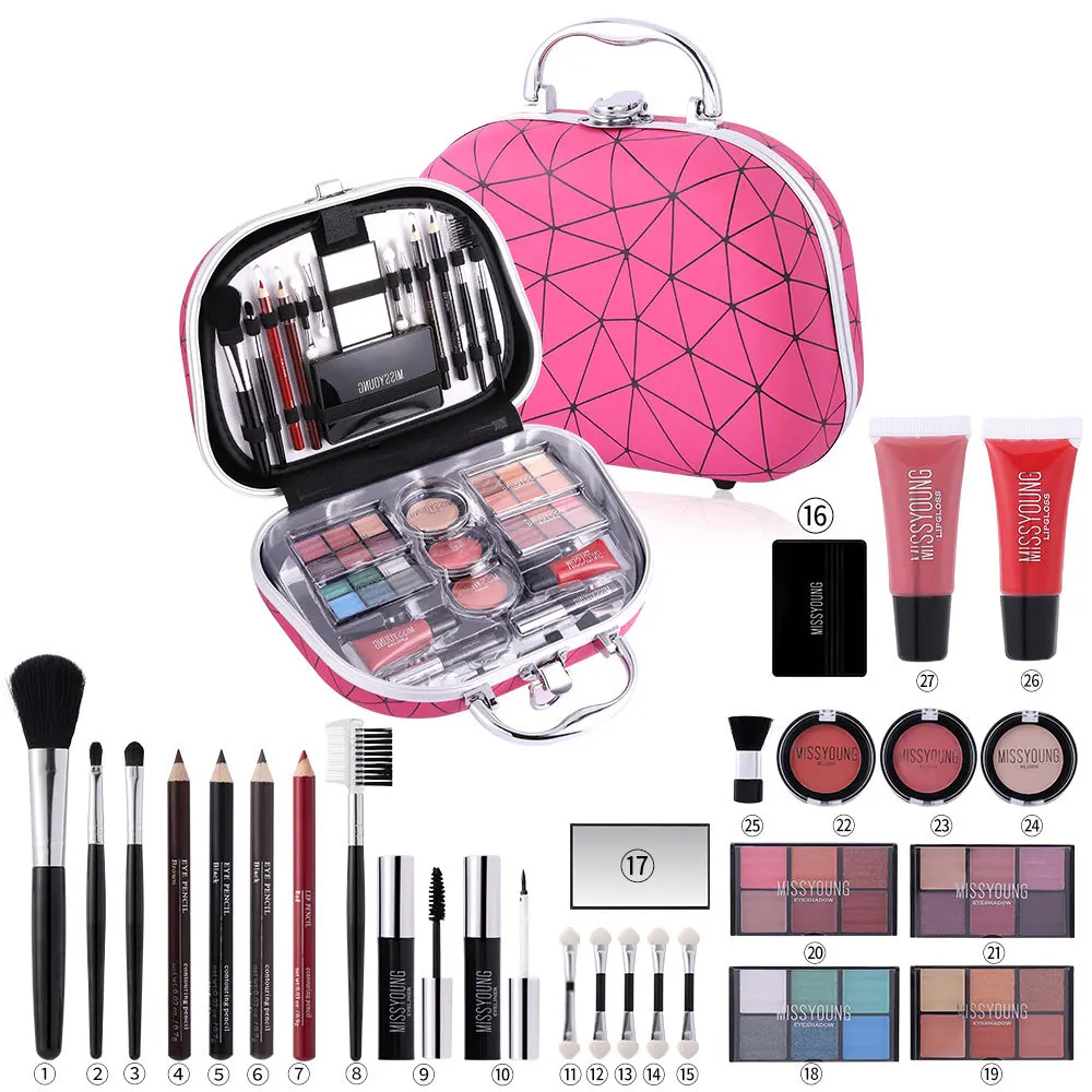 makeup-gift-set-for-women-full-kit-eyeshadow-eye-shadow-palette-foundation-lip-gloss-lipliner-blush-brush-multifun-make-up-tool