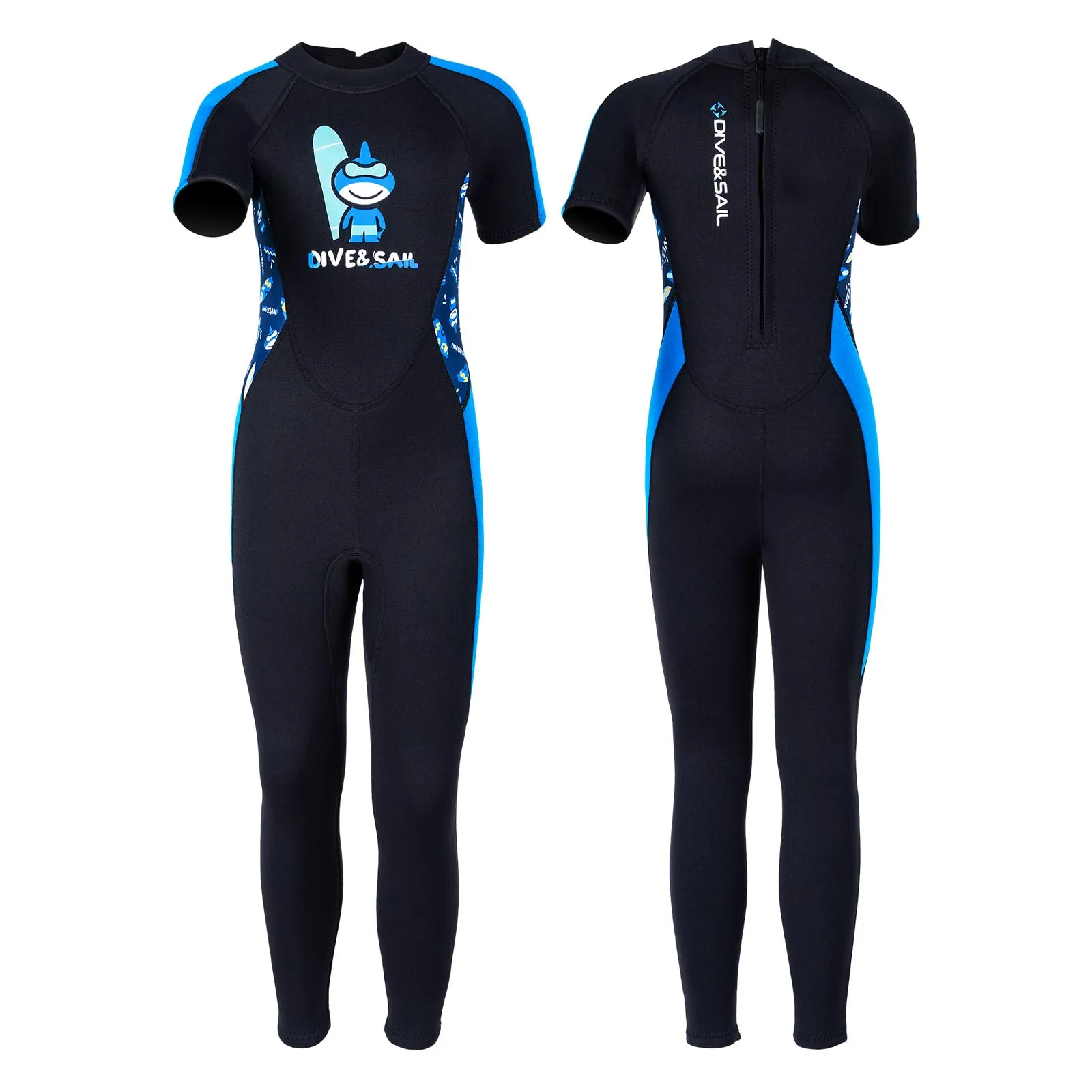 

Kids Boys Swim Romper 2.5mm Neoprene Thermal Wetsuit Jumpsuit Leotard Back Zipper Full Body Leotard Swimsuit Surfing Swimwear