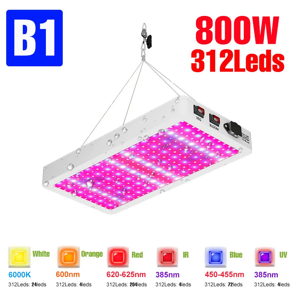 800W Led Kweeklampen Volledige Spectrum Hydrocultuur Teelt Plant Uv Lamp AC100-277V Voor Indoor Kas Tent Tomaat Groenten