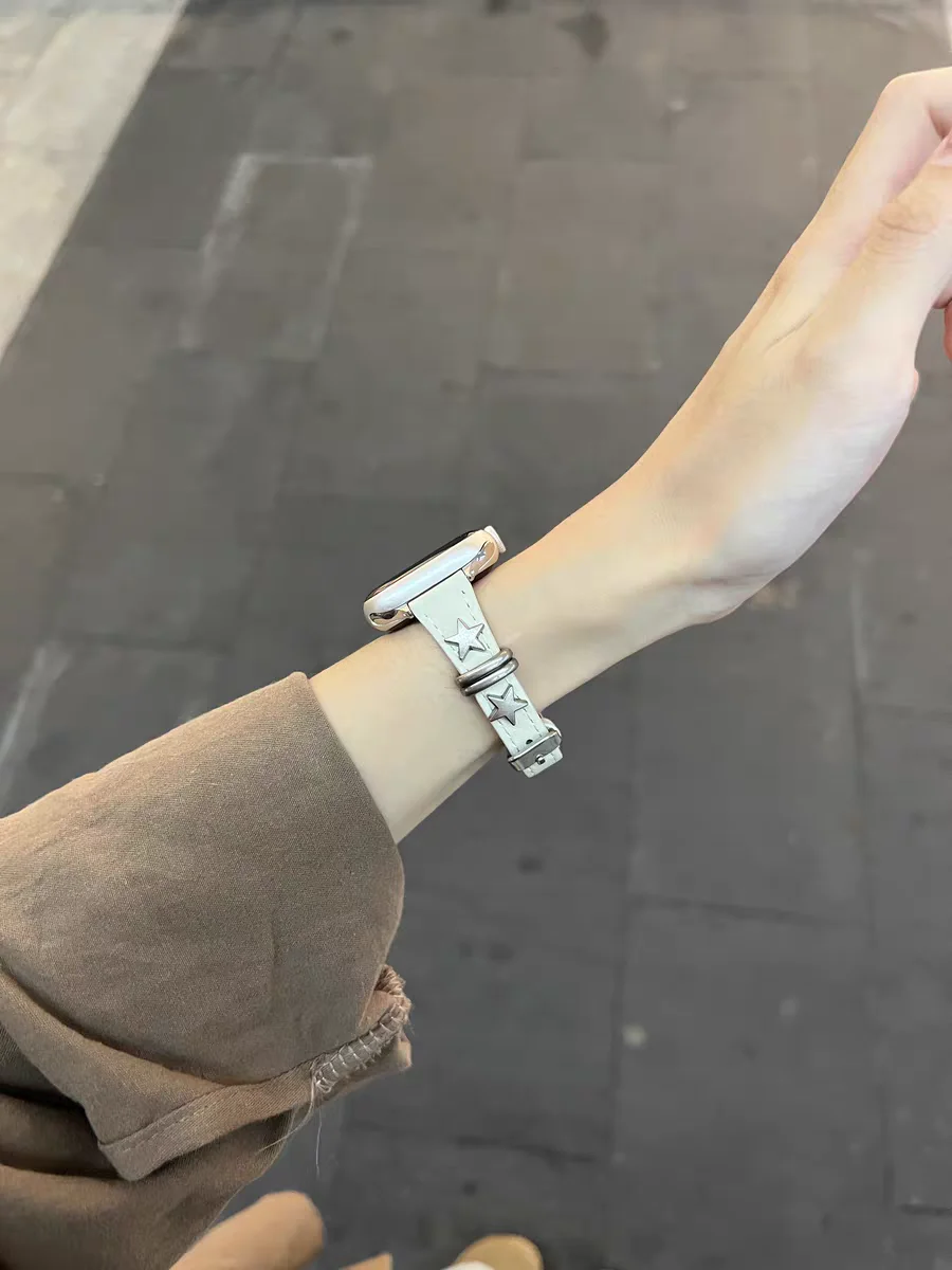 حزام ريترو فاسق مناسب لسلسلة ساعات أبل الترا 10/9/8/7/6/5/4/3/2/1 SE حلقة جلدية 38 مللي متر 40 مللي متر 41 مللي متر 42 مللي متر 44 مللي متر 45 مللي متر