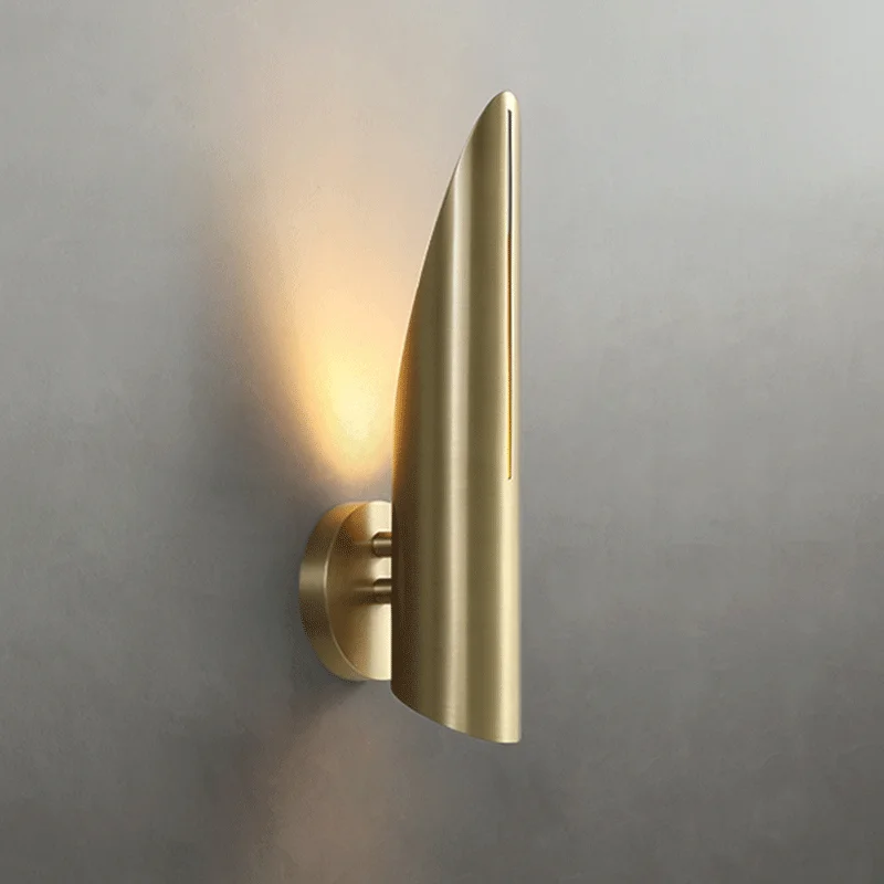 

Indoor LED Minimalist Copper Wall Lamp Designer Luxury Nordic Corridor Aisle Sconce For Living Room Bedroom Decor Lighting
