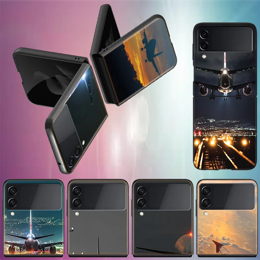 Airport Shuttle Transportation For Samsung Galaxy Z Flip 5 4 3 Case Shockproof Hard Cover For Phone Z Flip 6 5G Z Flip 5 4 5G TP